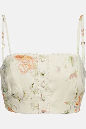 LOVESHACKFANCY Emmalou linen bra top
