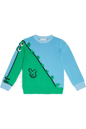 Stella McCartney Crocodile intarsia cotton sweater