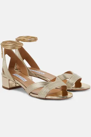 Aquazzura Ari 35 metallic leather sandals