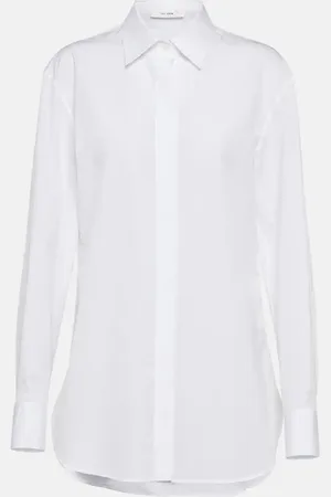 The Row Derica cotton and cashmere drill shirt
