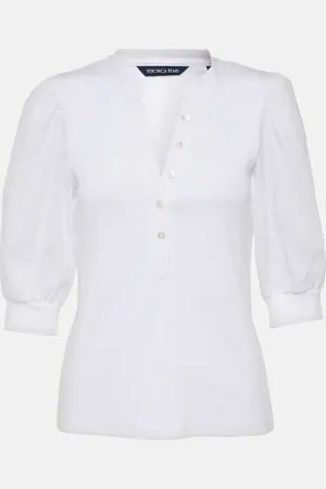 VERONICA BEARD Coralee puff-sleeve cotton-blend top