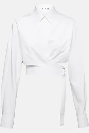 Alaïa Cropped cotton poplin shirt