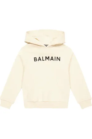 Balmain Logo cotton jersey hoodie