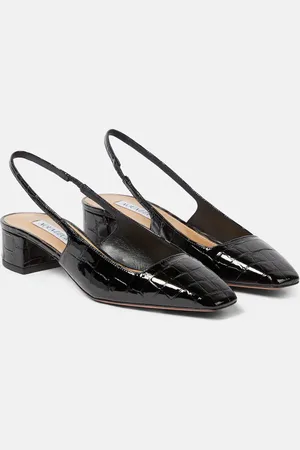 Aquazzura Ginza 35 patent leather slingback pumps