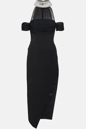 DAVID KOMA Embellished halterneck midi dress