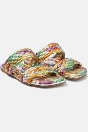 DRIES VAN NOTEN Metallic leather sandals