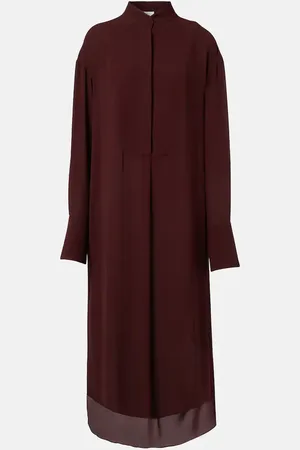Alexander McQueen Oversized silk shirt dress