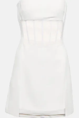 DAVID KOMA Mesh-trimmed minidress