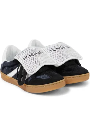 MONNALISA Logo suede sneakers
