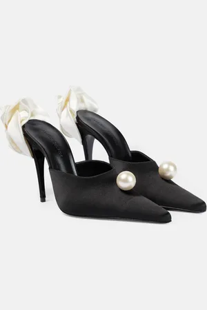 MAGDA BUTRYM AppliquÃ© embellished satin mules