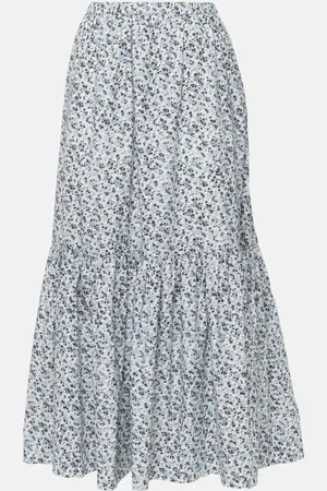 Ganni Floral cotton maxi skirt