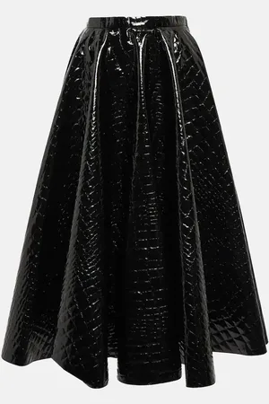 Alaïa Croc-effect midi skirt
