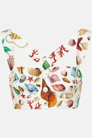 Dolce & Gabbana Capri printed cotton crop top