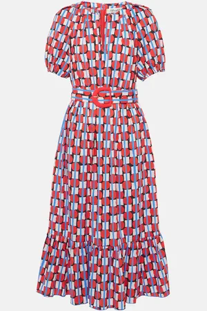 Diane von Furstenberg Lindy printed cotton-blend midi dress