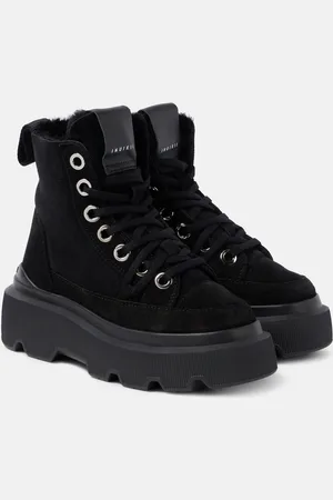 INUIKII Matilda shearling-lined suede lace-up boots