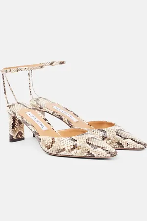 Aquazzura Blade 65 snake-effect leather pumps