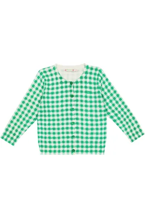 BONPOINT Aversa gingham cotton cardigan