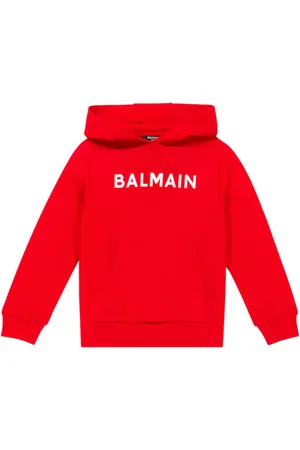 Balmain Logo cotton jersey hoodie