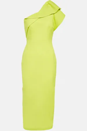 Roland Mouret One-shoulder wool-blend midi dress