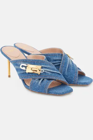 Balmain 75 embellished denim mules