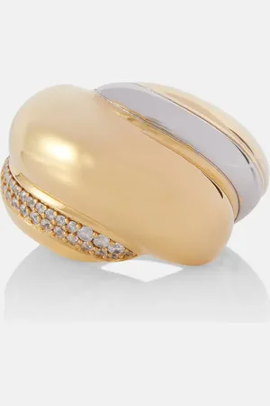 Saint Laurent Whirlwind crystal-embellished ring