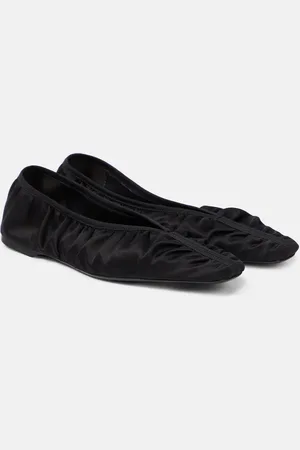 Totême The Gathered Flat satin ballet flats