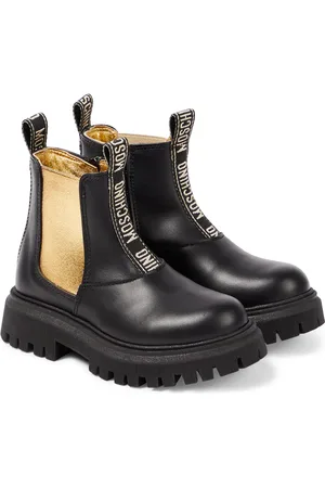 Moschino Logo leather Chelsea boots