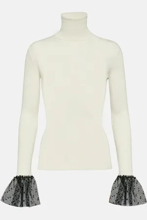 RED Valentino Ribbed-knit wool-blend top