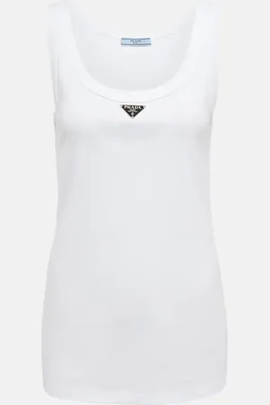 Prada Logo cotton tank top