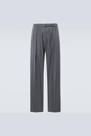 LEMAIRE Belted silk-blend wide-leg pants