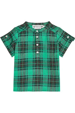 BONPOINT Baby Emilio checked linen shirt