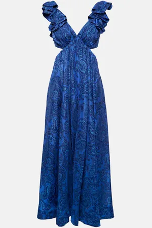 ZIMMERMANN Ruffled paisley silk midi dress