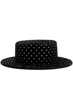 Ruslan Baginskiy Embellished felt canotier hat