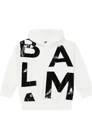 Balmain Logo cotton jersey hoodie