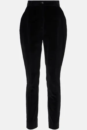 Dolce & Gabbana High-rise cotton-blend velvet tuxedo pants