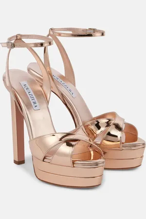 Aquazzura Divine mirrored leather platform sandals