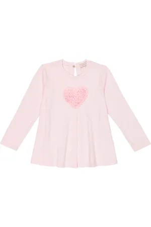 MONNALISA Embellished cotton jersey T-shirt
