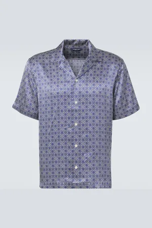 Frescobol Carioca Roberto printed silk bowling shirt