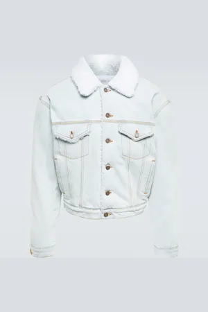 ERL Faux shearling-trimmed denim jacket