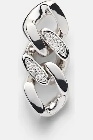 Rainbow K Link 14kt white and yellow gold earring with diamonds