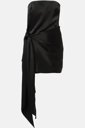 DAVID KOMA Tie-detail satin minidress