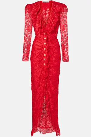 Alessandra Rich Ruffled lace maxi dress