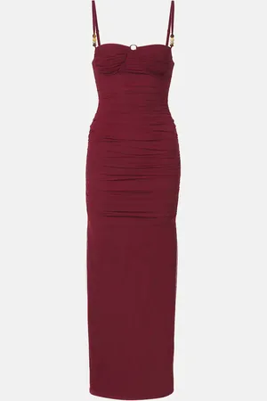 SIR Toni ruched mesh maxi dress