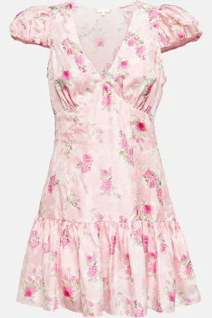 LOVESHACKFANCY Russ floral silk minidress