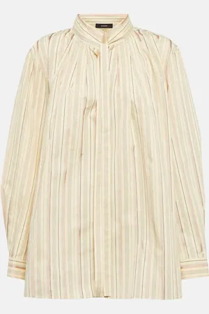 Joseph Orton striped cotton and silk-blend shirt