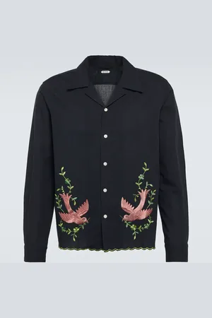 BODE Rosefinch embroidered linen shirt