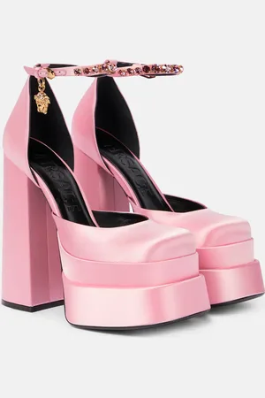 VERSACE Medusa Aevitas satin platform pumps