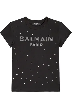 Balmain Logo embellished cotton jersey T-shirt