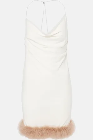 COPERNI Boa feather-trimmed jersey minidress