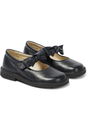 Il gufo Bow-detail leather ballet flats